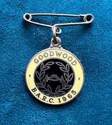 £150 • Buy 1965 Goodwood BARC Enamel Members Badge Pass Revival Brooklands F1 GP Brooklands