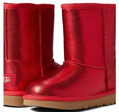 New Ugg Classic Ll Metallic Sparkle Samba Red Boots Size 5 Fashion Party • $79.53
