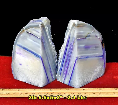 Purple Agate & Quartz Crystal GEODE BOOKENDS * Choice Of 24 * 6-10  Size Brazil • $50.49