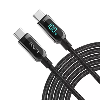 SooPii 100W USB C Cable Fast Charge Nylon Braided Cable With LED Display • $15.99