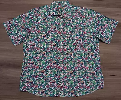 Alan Flusser Men’s Multicolor Butterfly Print Short Sleeve Shirt Size XXL • $17.99