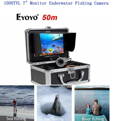 Eyoyo 50M Underwater Fishing Camera 1000TVL 7  LCD Monitor Sea/Ice Fish Finder • $157.63