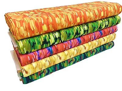 Cotton Fabric Brushstrokes Bright Multicolour Art Pride Patchwork Craft Material • £3.15