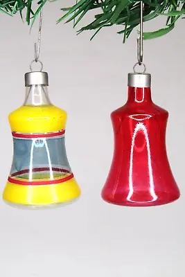Lot Vintage WWII Era Unsilvered Blown Glass BELL Premier Christmas Ornaments • $45