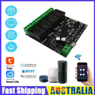$26.50 • Buy 4CH Wifi Smart Switch Module Tuya Smart APP Wireless Control For Alexa Google