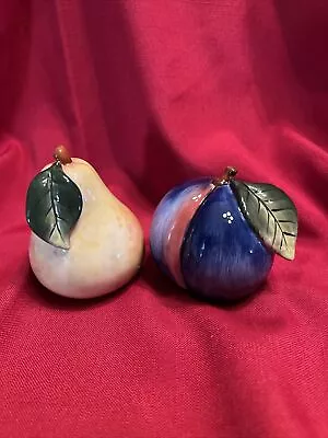 J. Willfred Charles Sadek Fruit Salt & Pepper Shakers Cobalt Yellow Blue • $12