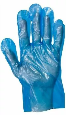 £2.05 • Buy Disposable Food Safe Textured Blue PE Plastic Polythene Gloves - Catering