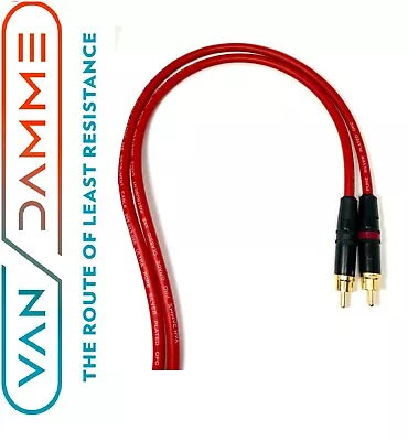 Pair Van Damme Neutrik Rean RCA Phono To RCA Phono Lead OFC Silver Plated Cables • £42.99