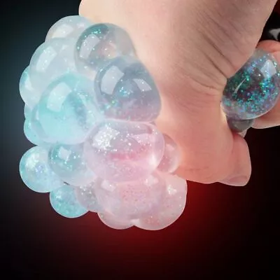 Tobar Light Up Glitter Squishy Mesh Ball - 30227 Stress Reliever Led Bright Ligh • £5.20