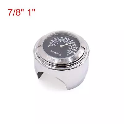 7/8  1  Motorcycle Scooter Handlebar Temp Thermometer Gauge Dial Clock Watch • $12.99