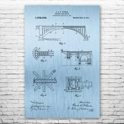 Arch Bridge Patent Poster Print 12 SIZES Civil Engineer City Planner Gift • $15.95