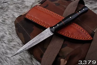 $25.46 • Buy 9  Double-Edged V42 Military Damascus Steel Hunting Dagger Boot Knife BULL Horn