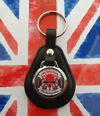 £4.99 • Buy Honda Motorcycles Skull Gs Fireblade Rc Biker Japanese Quality Leather Keyring