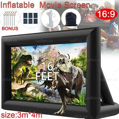 $109.99 • Buy 4M * 3M Inflatable Movie Screen 16:9 Outdoor Giant Projector Cinema Home Theater