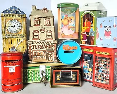 VINTAGE MONEY BOXES - TIN Or CERAMIC -  Select And Order From MENU Below • £12