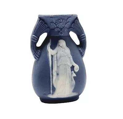 Vtg Miniature Vase Pitcher  Made In Occupied  Japan Jasperware Blue/white  • $4.99