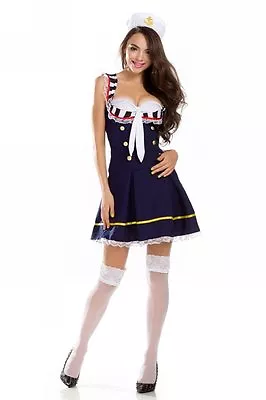 NEW Ninimour Deluxe Sailor Marine Women Adult Halloween Costume (Medium Blue)  • $15.99