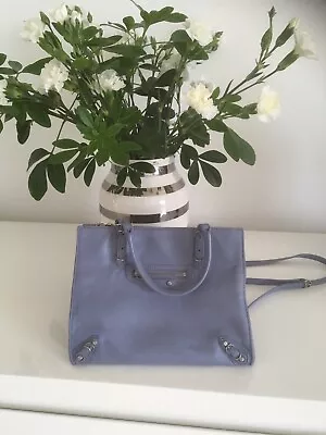 VERY RARE - Cost £1300 Authentic BALENCIAGA Mini A4 Blue Calfskin Papier Bag • £250