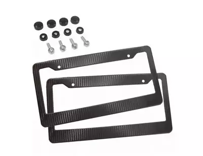 2pcs FRAME Black Carbon License Plate Cover Front & Rear Universal 1 For Volvo • $21.99