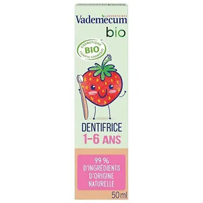 Vademecum Junior Child Toothpaste 1-6 Years Natural Strawberry Flavor Organic. • $8.04