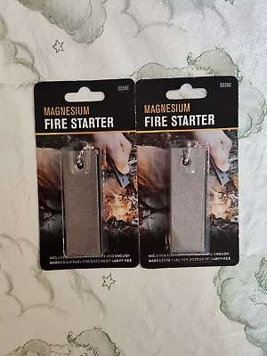 2 Pk  3  Magnesium Block Flint Fire Starter W/ Serrated Metal Blade-  • $13