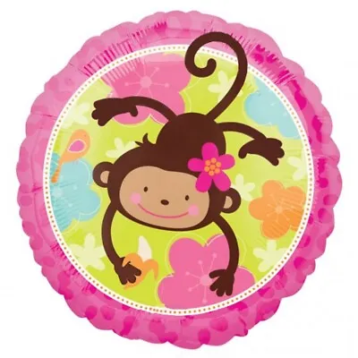 Cheeky Monkey Foil Balloon Girls Cute Pink Party Decoration #113901 • $12.43