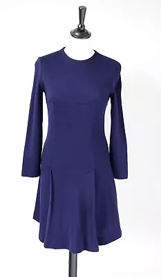 Vintage 1960s - Mini Dress - Mary Quant Look - Blue - Long Sleeve - UK 8 • £48