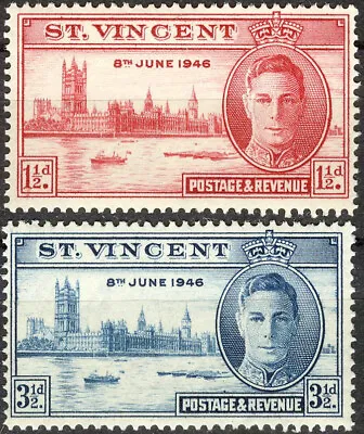 St Vincent 1946 Peace King George Parliament MNH (SC# 152-153) • $0.99
