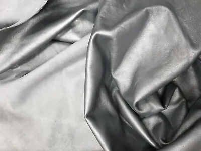 Gunmetal Silver Lamb Nappa Leather Skin • £25