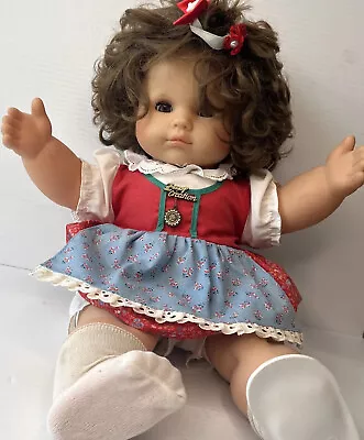 Vintage Zapf Creation Doll Ramona  Vinyl Baby Doll Curly Hair • $19.99