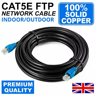 £5.95 • Buy CAT5e SHIELDED FTP COPPER CABLE OUTDOOR ETHERNET NETWORK RJ45 PATCH LAN WIRE LOT