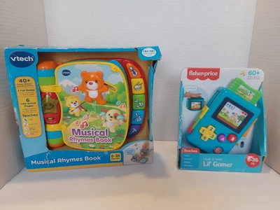 $15 • Buy Lot Vtech Rhyme Discover Book Interactive Learning & Fisher Price Lil Gamer NIB