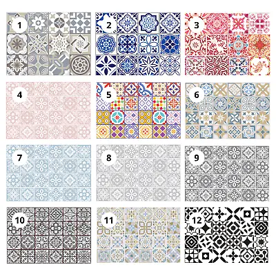 £5.95 • Buy Tile Transfers Stickers Wall Vintage Mosaic Self-Adhesive Kitchen Peel And Stick