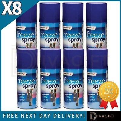 £16.99 • Buy 8 X Freeze Spray 150ml Instant Muscle Pain Relief Twists Sprains Cold Freezing