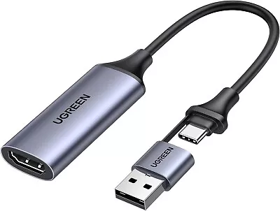 UGREEN Video Capture Card HDMI To USB C Capture Device 4K 1080P Video Audio Game • £18.99