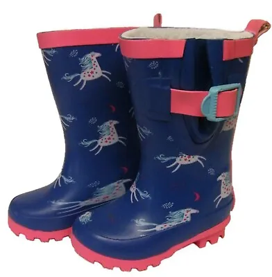 Infants Girls HORSE Wellingtons Wellies Rainy Mucker Snow Boots UK Sizes 45 • £9.25