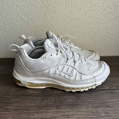 Nike Air Max 98 White Platinum Sneakers Shoes Mens Size 12 640744-106 • $49.99