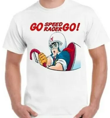 Go Speed Racer Go T-Shirt Japanese 80s Comic Anime Hotrod Tee Manga Car Retro  • £6.99