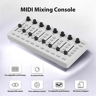 MIDI Controlle MIDI Mixing Console With 43 Buttons 8 Knobs 8 Push Buttons H3Q2 • $45.11