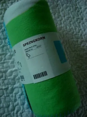 $27.85 • Buy IKEA SPRINGKORN Throw Blanket Fleece Lady Drink Pineapple Green Turquoise Blue 