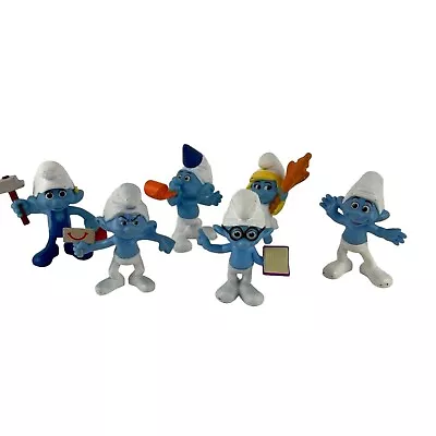 McDonalds Smurfs Happy Meal Toy Lot Smurfette Grouchy Handy Brainy Crazy Party • $5.99