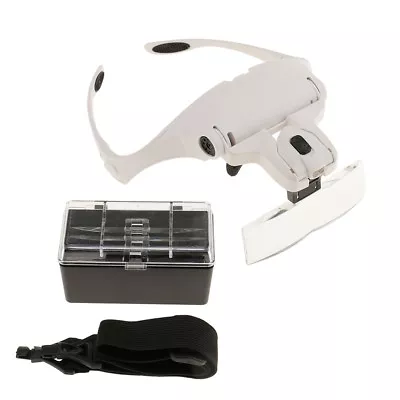 £14.78 • Buy Magnifying Glass Lens LED Lamp Visor Head Loupe Jeweler Headband Magnifier