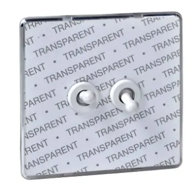 Ultimate Screwless Flat Plate - 1-pole 2-way Toggle Switch - 2 Gangs Transparent • £14.99