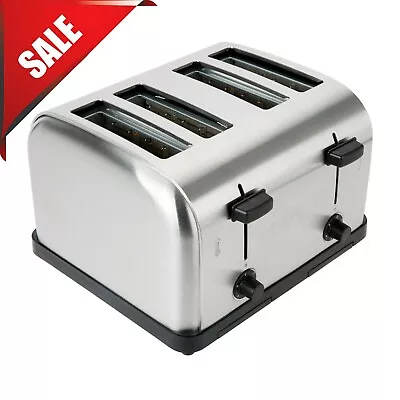 $100.33 • Buy Commercial 4-Slice Toaster 1.5 Inch Slots Toasted Bread Bagels Waffles Machine