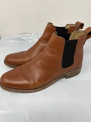 Madewell Carine Leather Cognac Ankle Chelsea Boots Booties Size 9 • $39