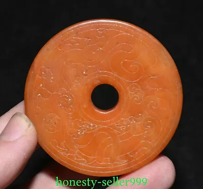 1.9'' Old Chinese Natural Hetian Jade Carving Dragon Loong Animal Yubi Yu Bi • $35
