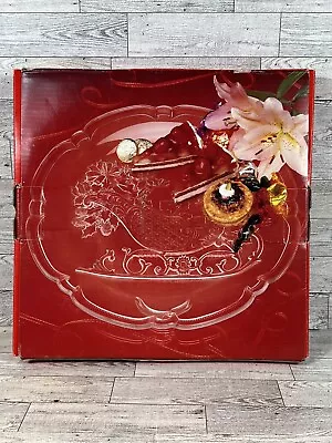 Mikasa Crystal Holiday Santa’s Sleigh Hostess Crystal Platter 14 3/4  RC196/516 • $14.99