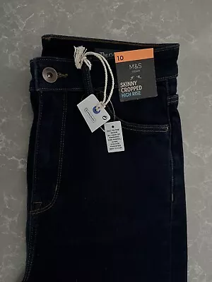 Marks And Spencer Carrie Skinny High Waisted Cropped Jeans Size 10 • £7.99