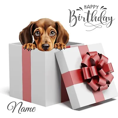 Personalised Dachshund Dog Birthday Greetings Card • £3.59