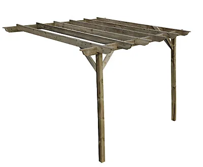 Wooden Lean-to Pergola Kit - Longhorn Design Wall-Mounted Shade Gazebo • £475